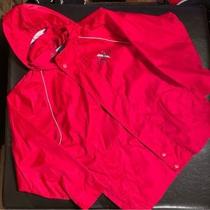 Men Nautica Red Rain Jacket with Hood size L